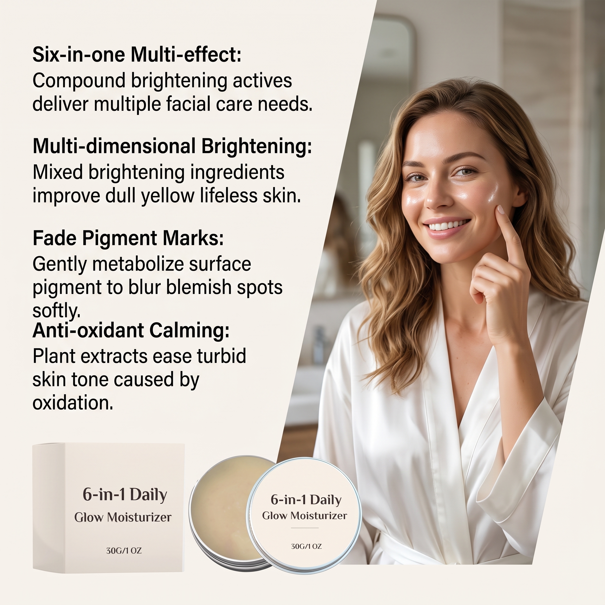 Facial Brightening Cream Multiple Nourishment Multidimensional Bright Even Pigment Mild Antioxidation Oral Care