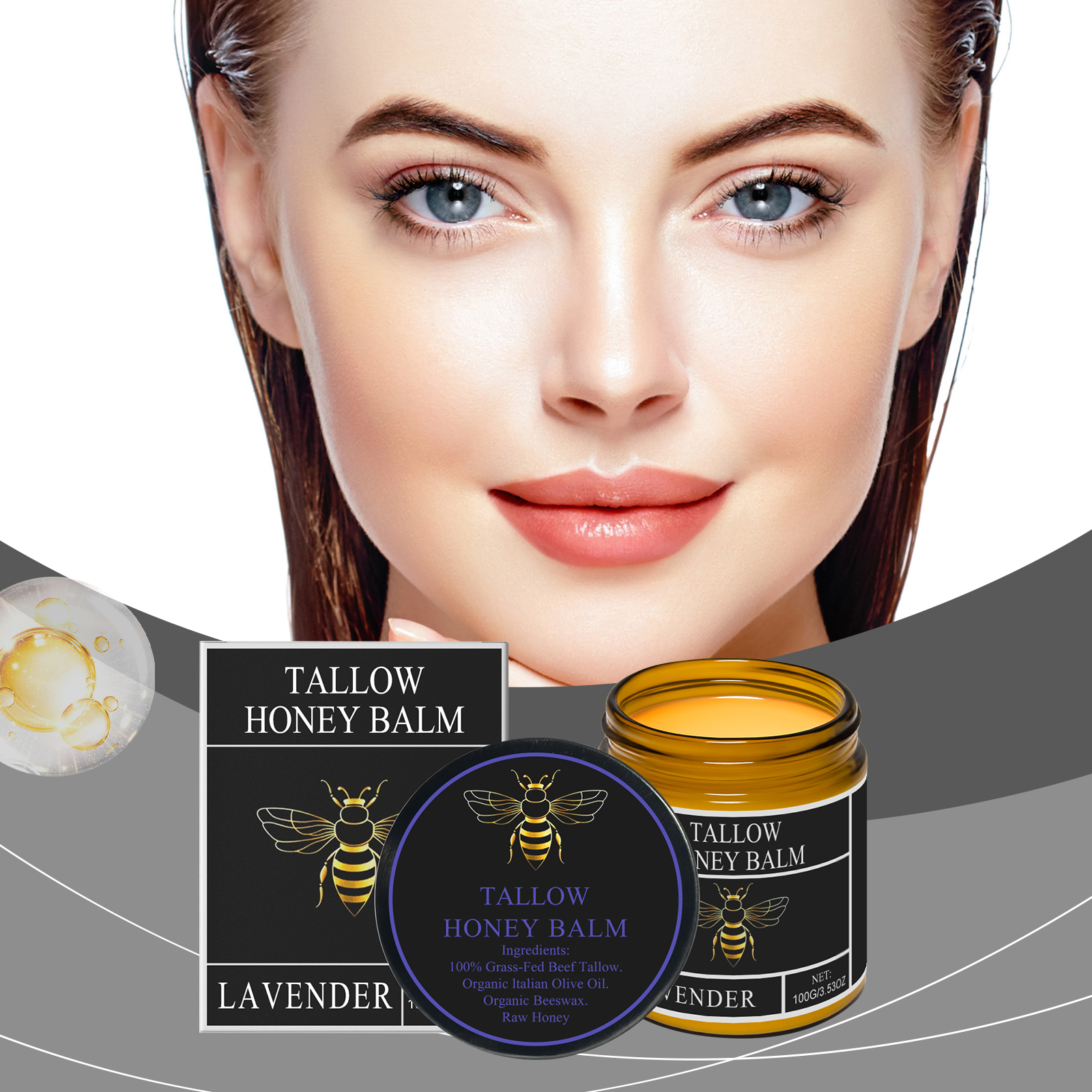Honey Tallow Moisturizing Cream Deep Hydrating Soft Refreshing Lavender Scent Protect Dry Skin