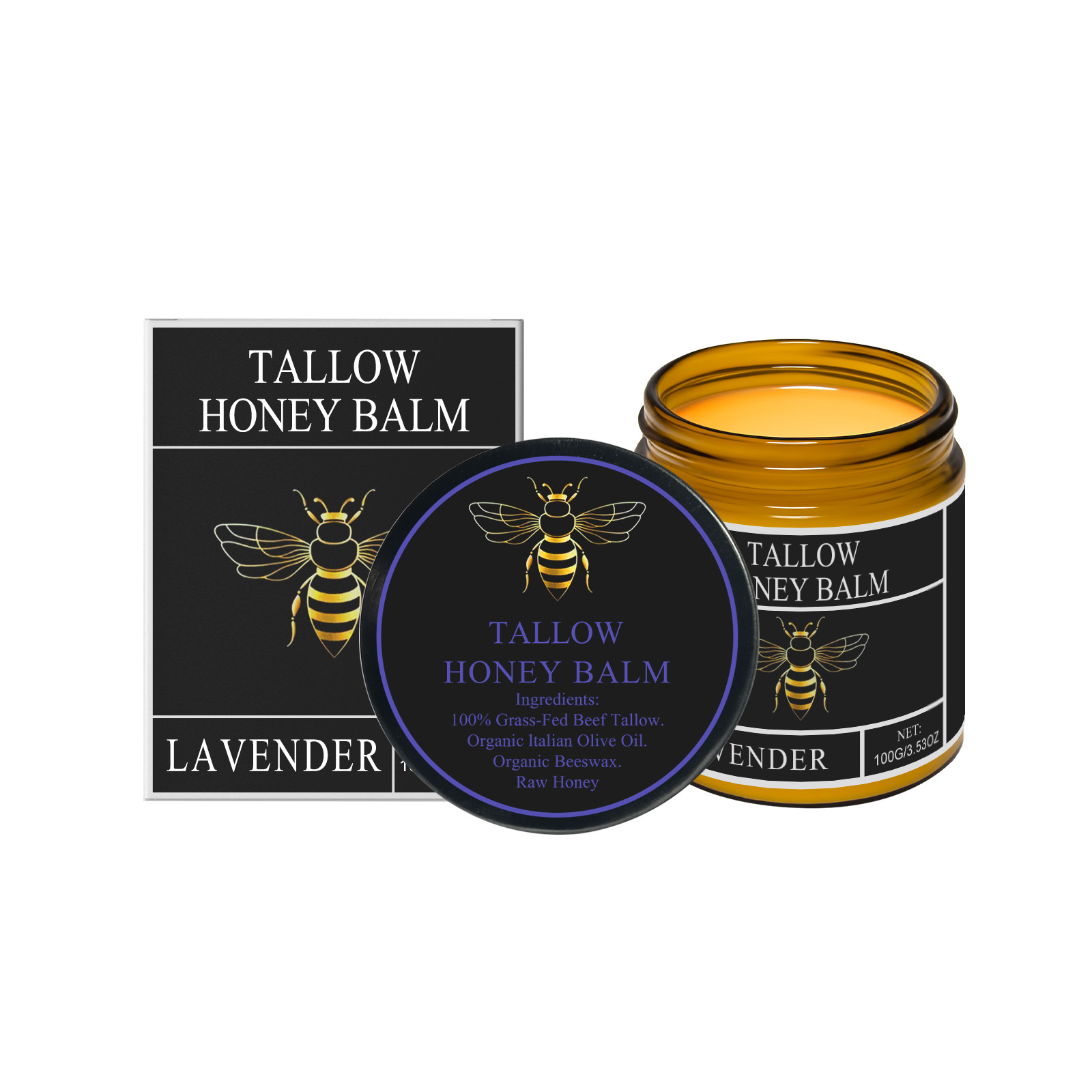 Honey Tallow Moisturizing Cream Deep Hydrating Soft Refreshing Lavender Scent Protect Dry Skin