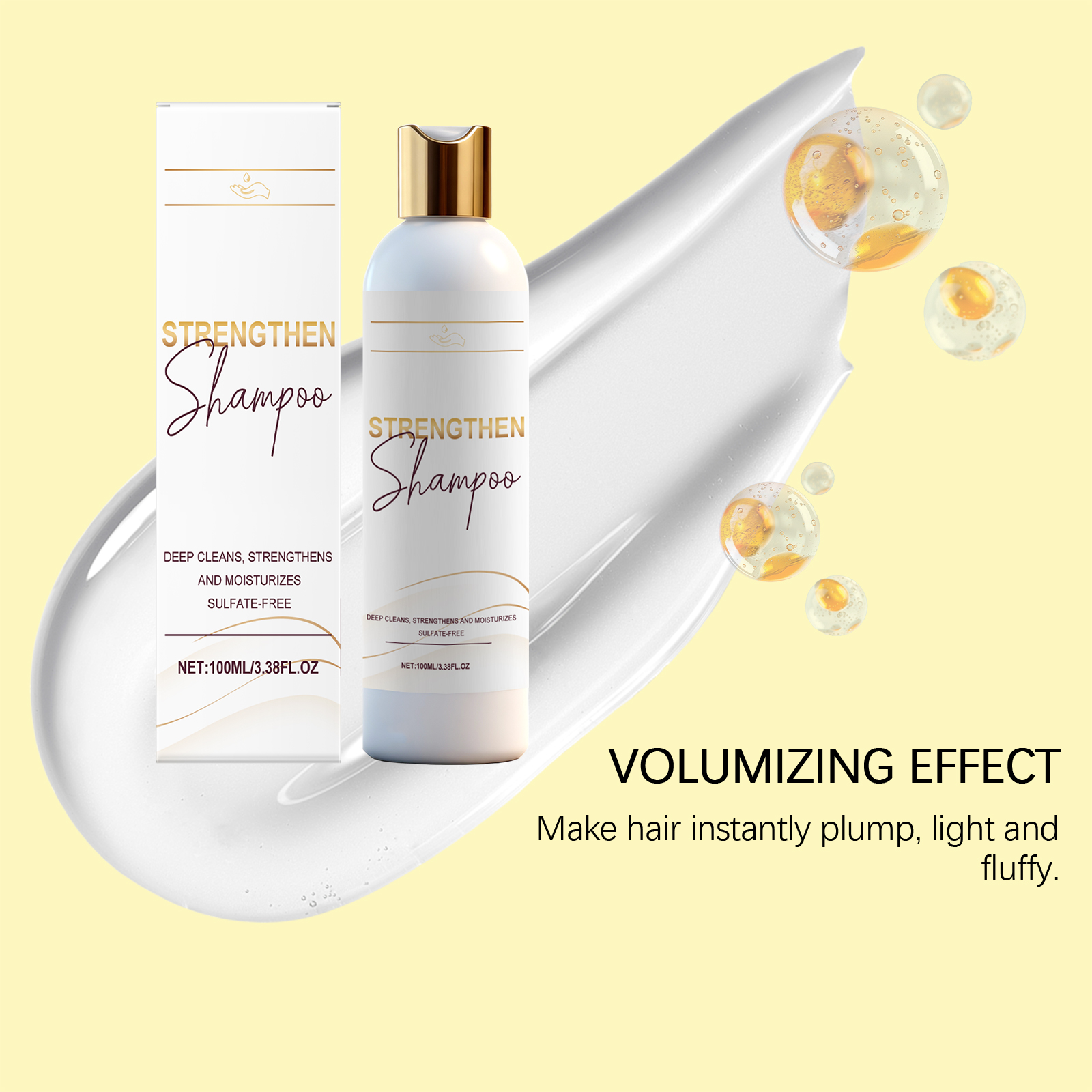 Nourishing Hair Shampoo Plant Essence Formula Mild Clean Scalp Moisturize Smooth Shiny Hair