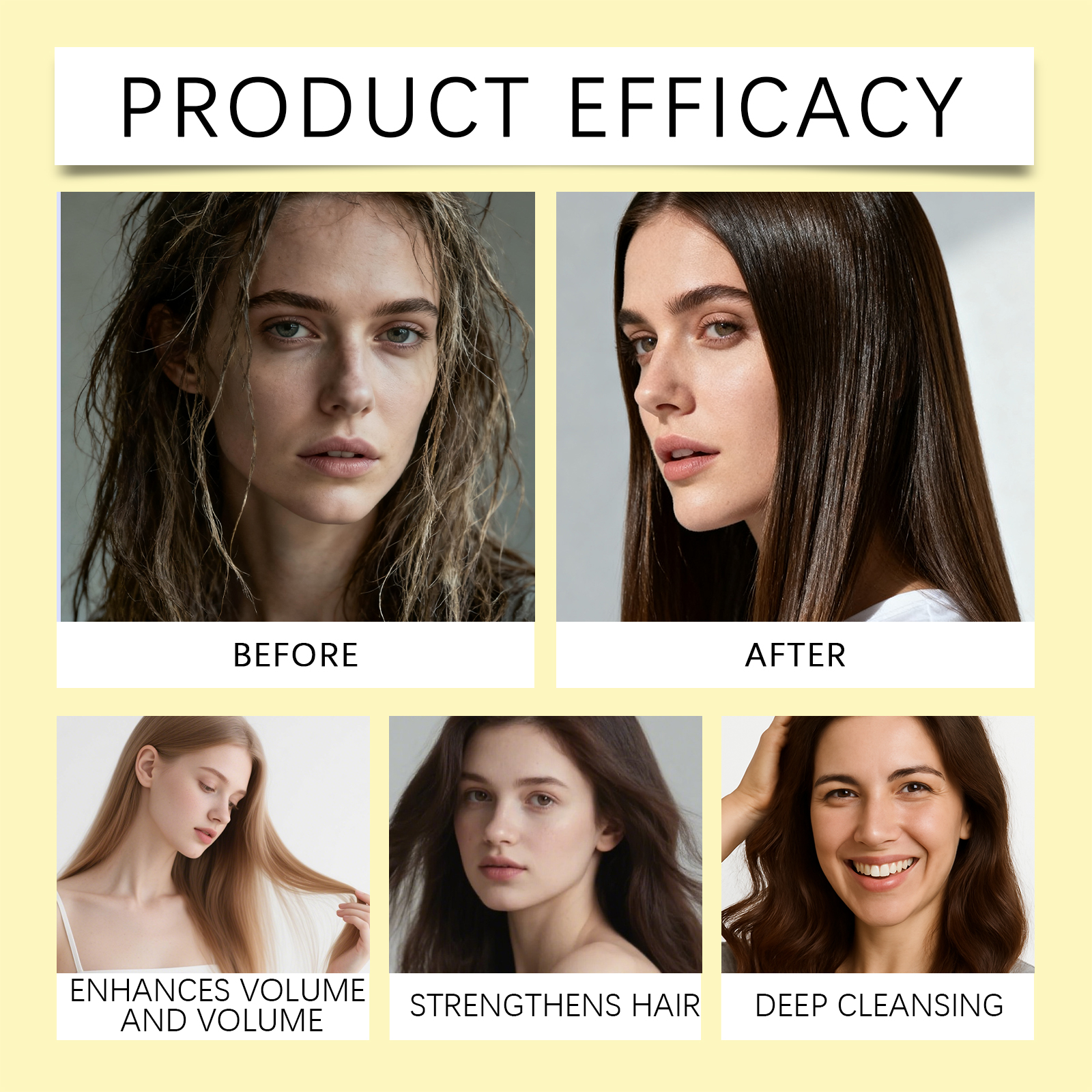 Nourishing Hair Shampoo Plant Essence Formula Mild Clean Scalp Moisturize Smooth Shiny Hair