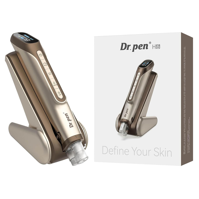 Dr. Pen H6 Professional Skin Care Device with LED Light Therapy Wireless Skin Care Pen for Face Serum Absorption Dual Power Includes 2 Cartridges