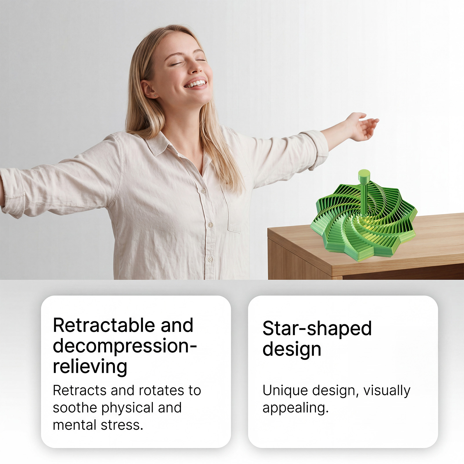 Stretchy Star Shaped Sensory Stress Relief Toy Kids Educational Stretch Rotate Finger Operation Smooth Surface