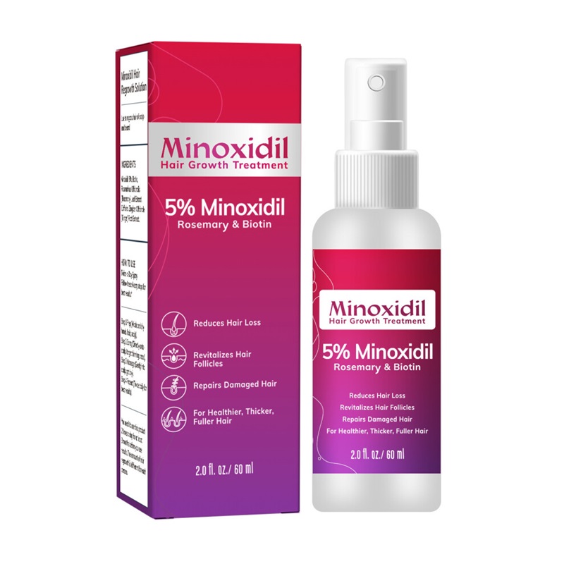 2PCS 60ML Minoxidil 5% Rosemary and Biotin Hair Spray Hair Growth Spray