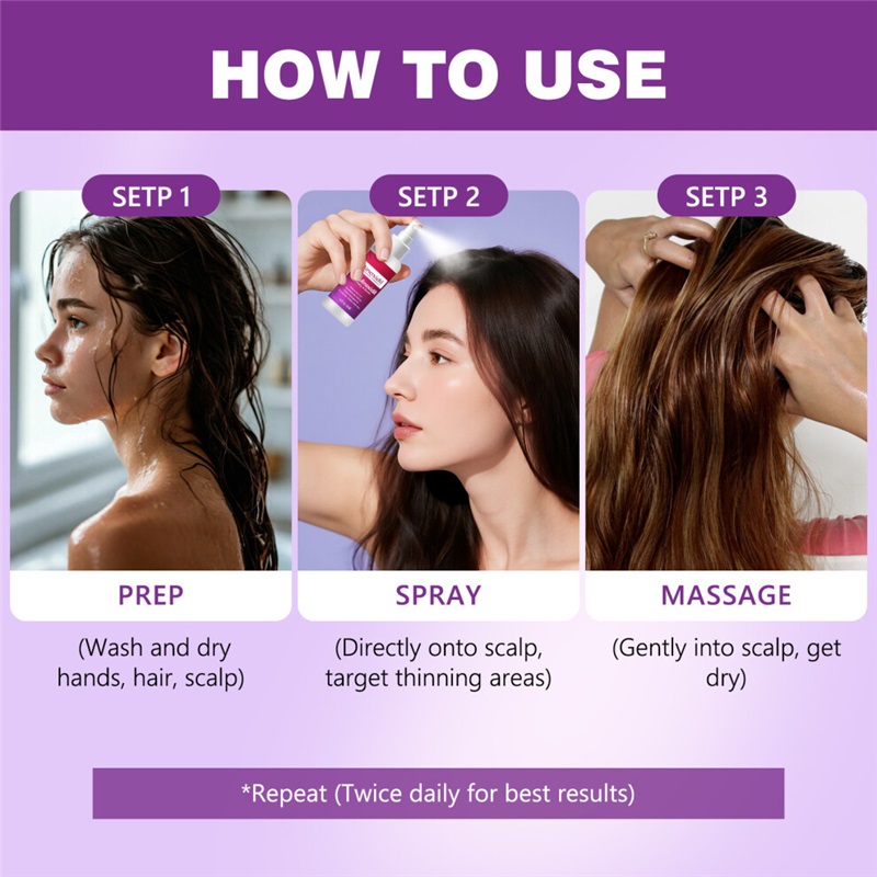 2PCS 60ML Minoxidil 5% Rosemary and Biotin Hair Spray Hair Growth Spray