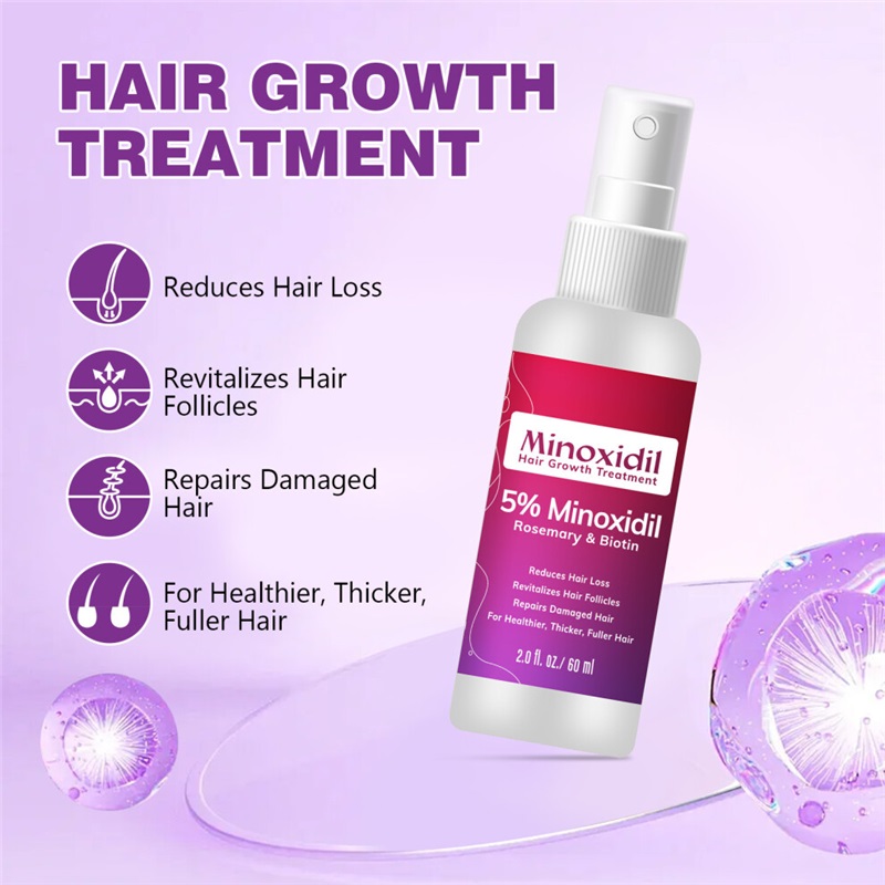 2PCS 60ML Minoxidil 5% Rosemary and Biotin Hair Spray Hair Growth Spray