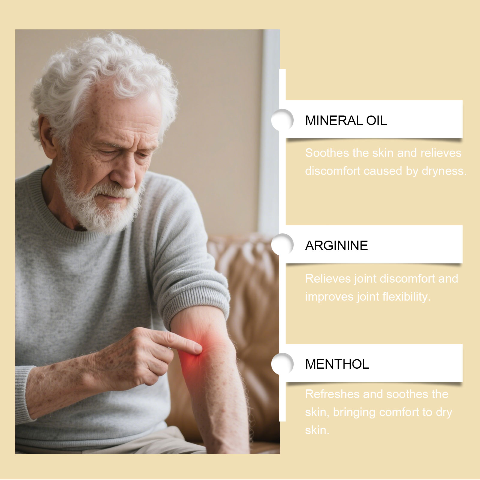 Body Care Cream Mild Gentle Care Body Joints Knees Daily Comfort Moisturizing External Massage Smear Ointment