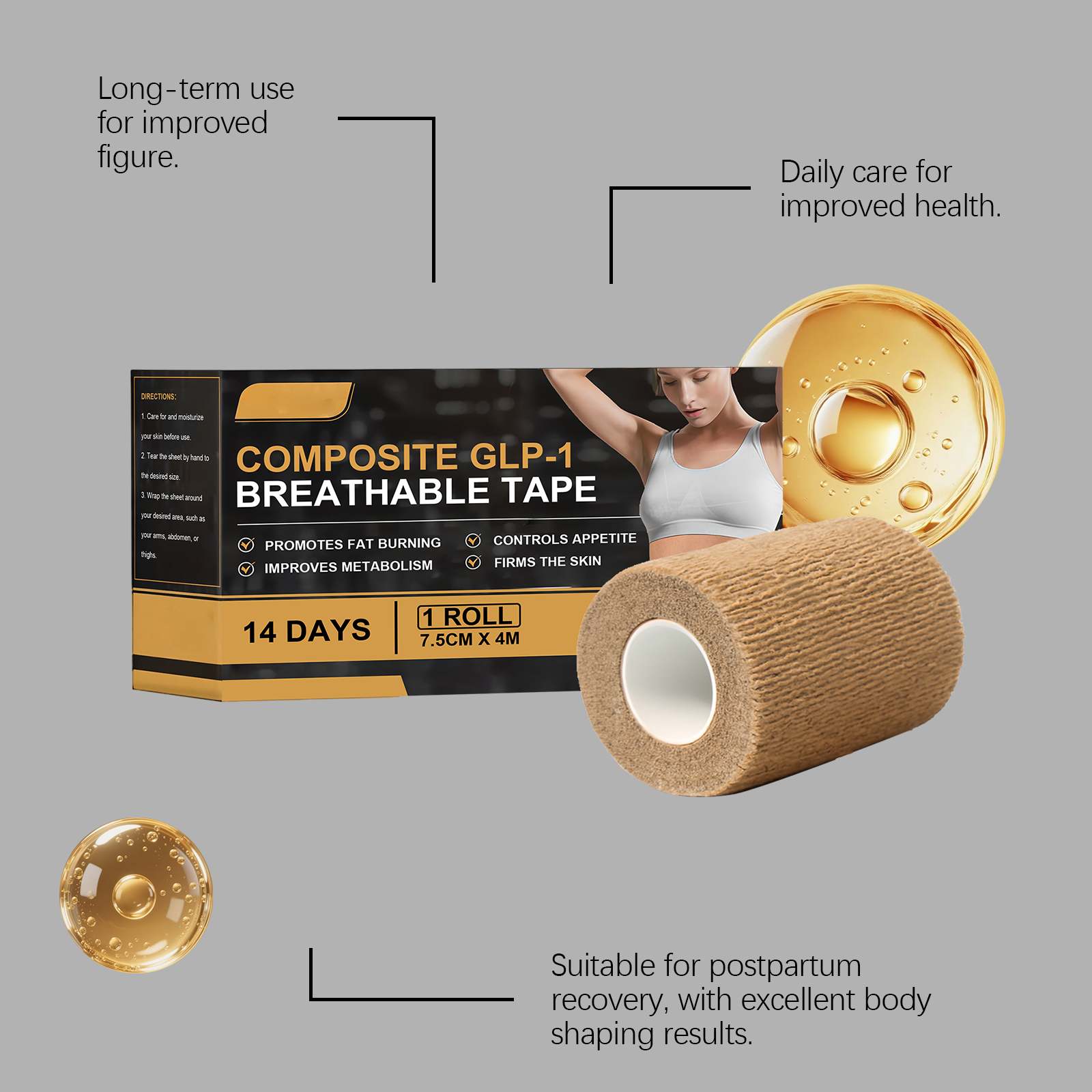 Body Care Bandage Daily Gentle Nourish Skin Portable Comfort Close Fit Body Maintenance Protection Care