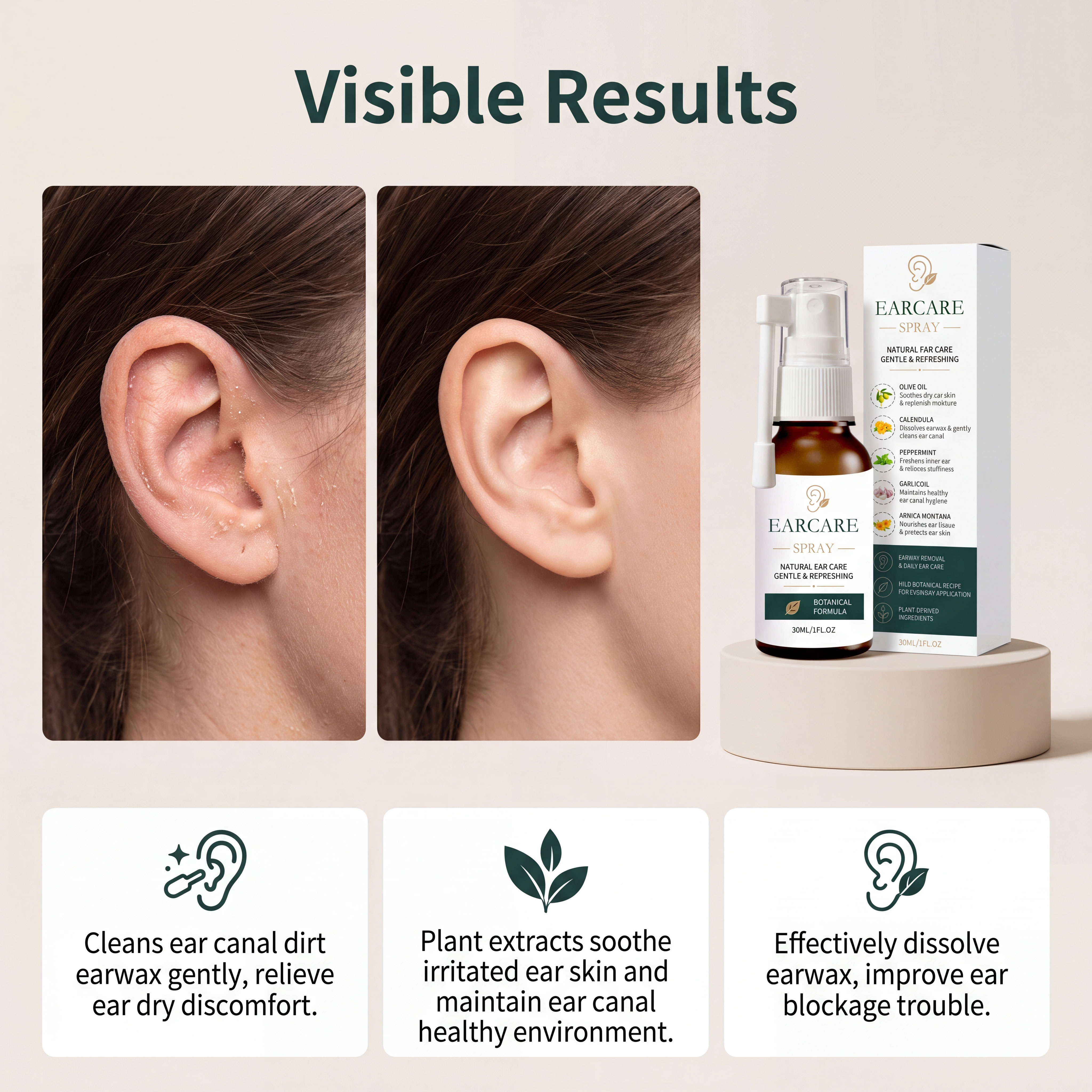 Ear Care Spray Daily Portable Gentle Cleaning Fresh Ear Maintenance Daily Washing Care Spray