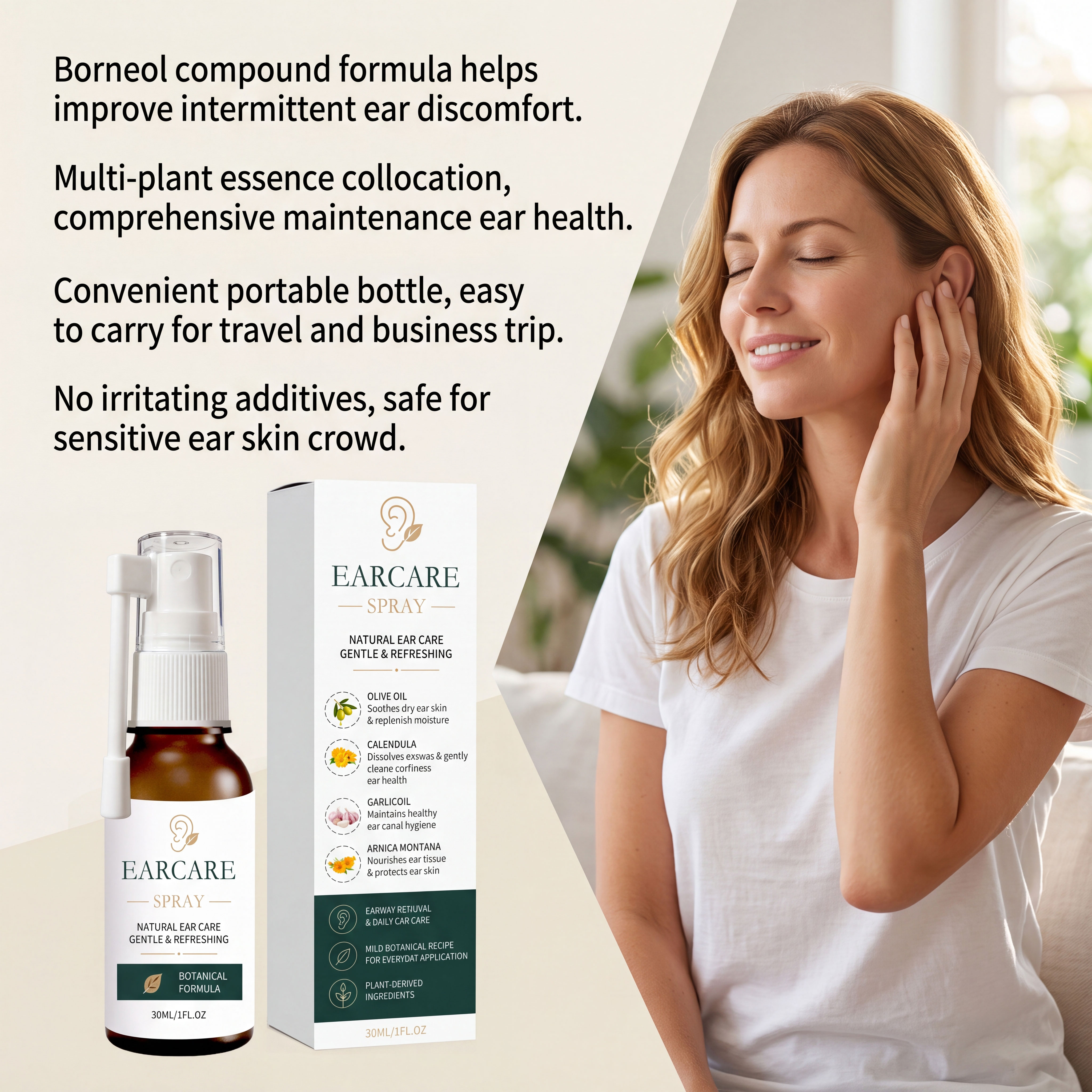 Ear Care Spray Daily Portable Gentle Cleaning Fresh Ear Maintenance Daily Washing Care Spray