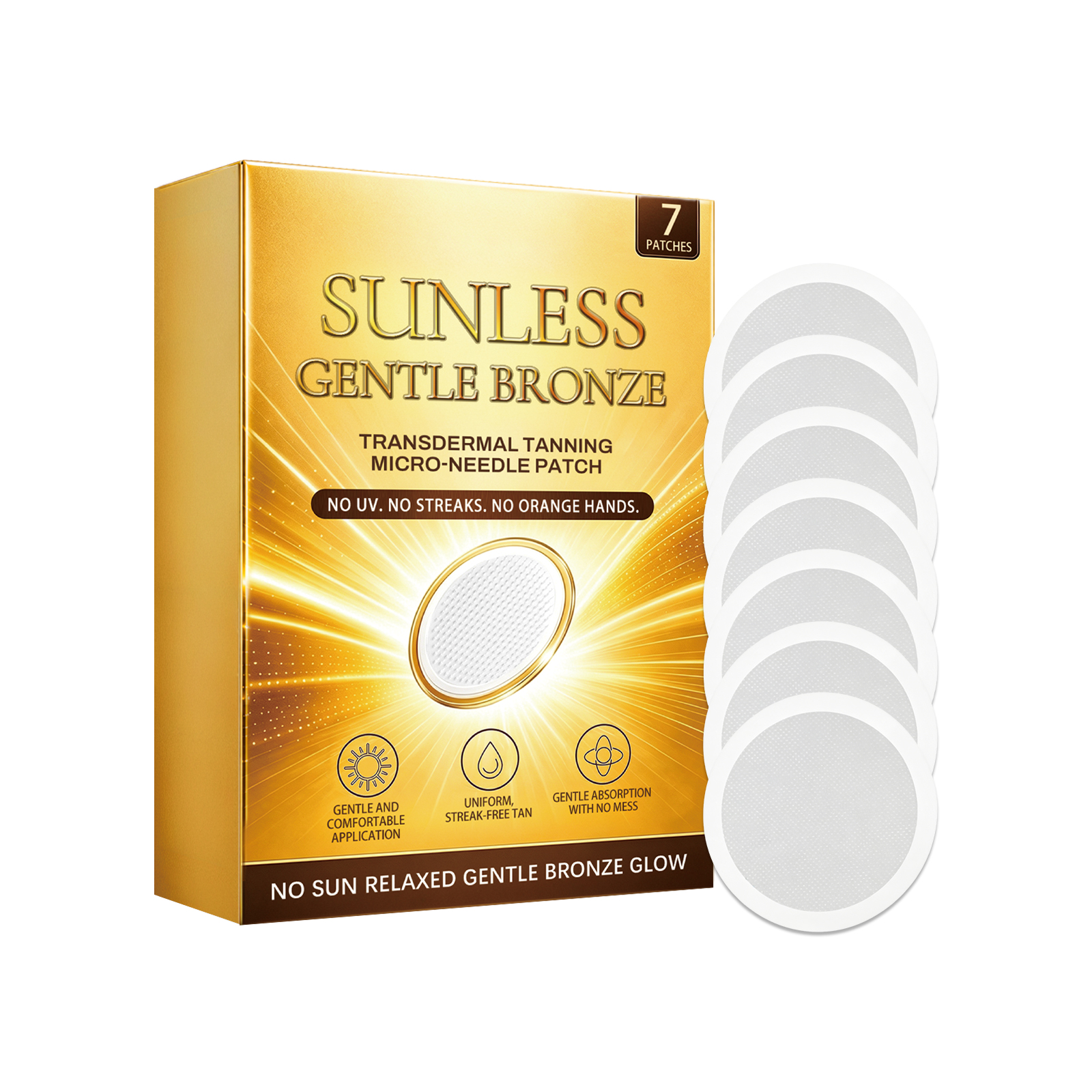 Breathable Skin Tanning Patch For Summer Outdoor Sunless Lightweight Close Fit Natural Bronze Tone