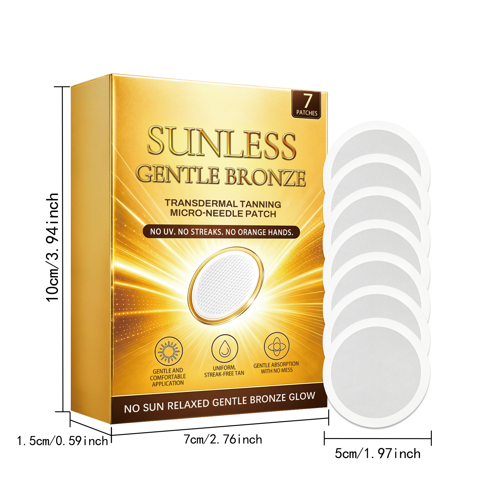 Breathable Skin Tanning Patch For Summer Outdoor Sunless Lightweight Close Fit Natural Bronze Tone