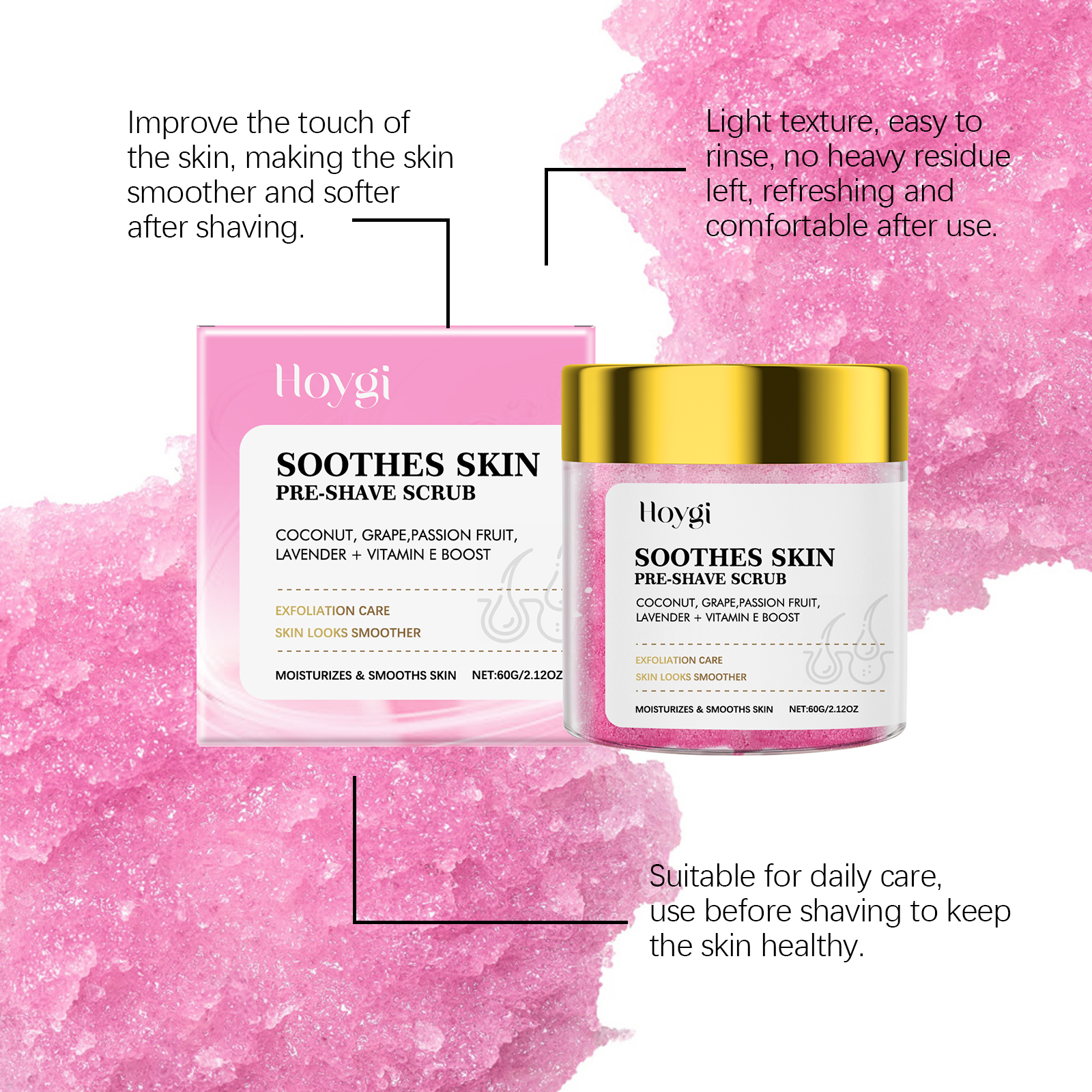 Exfoliating Scrub Before Hair Removal And Shaving Gentle Cleansing Care For Whole Body Smooth Moisturizing Hair Removal Scrub