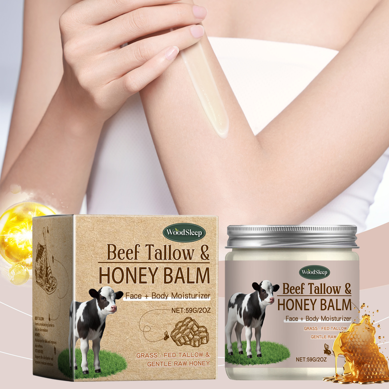 Multi Functional Moisturizing Cream Body Face Hydrating Light Honey Skin Care Essence Soft