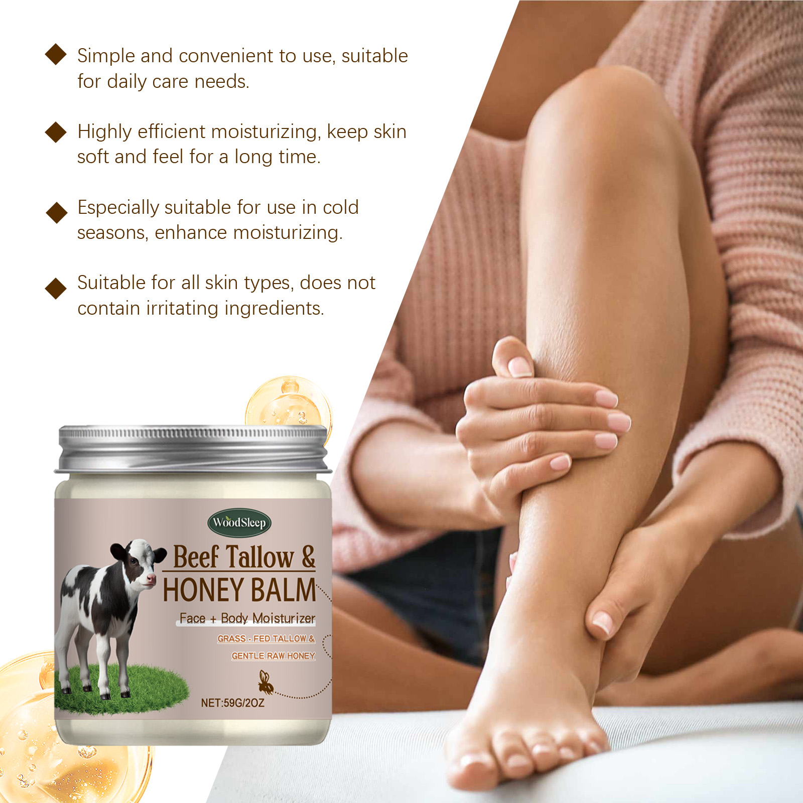 Multi Functional Moisturizing Cream Body Face Hydrating Light Honey Skin Care Essence Soft