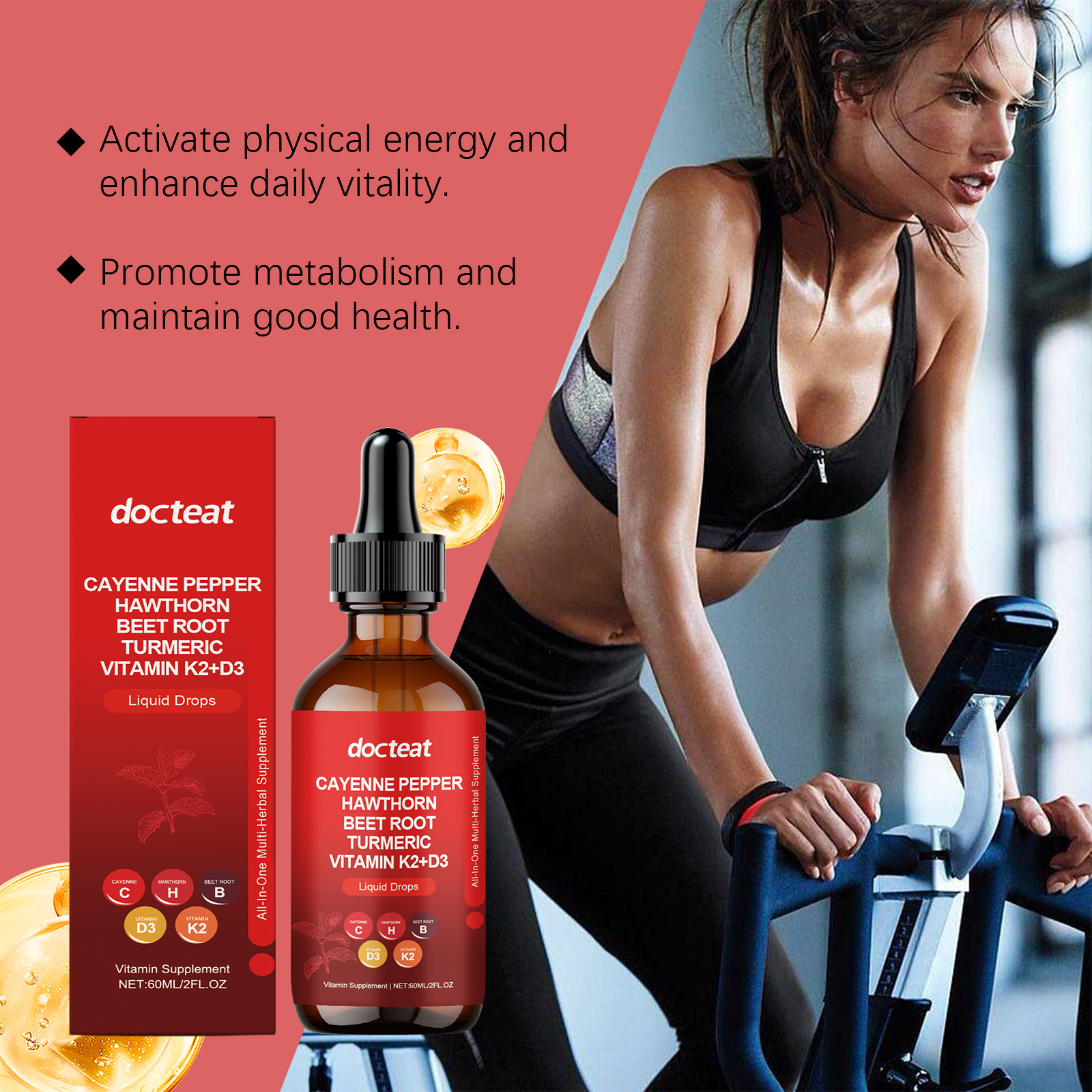 Vitamin D3 K2 Energy Support Drops Daily Wellness Supplement For Vitality And Immunity 1 PCS