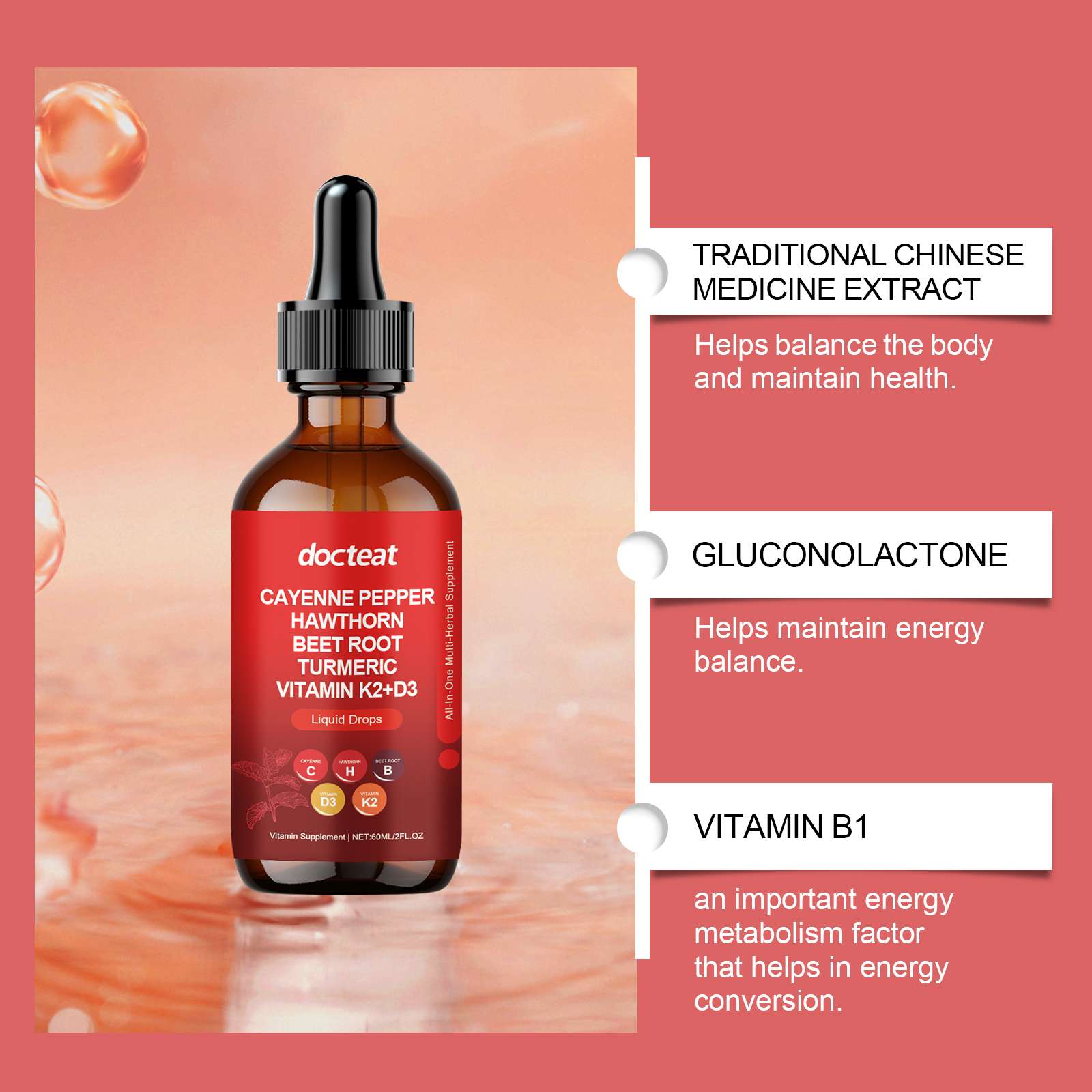 Vitamin D3 K2 Energy Support Drops Daily Wellness Supplement For Vitality And Immunity 1 PCS