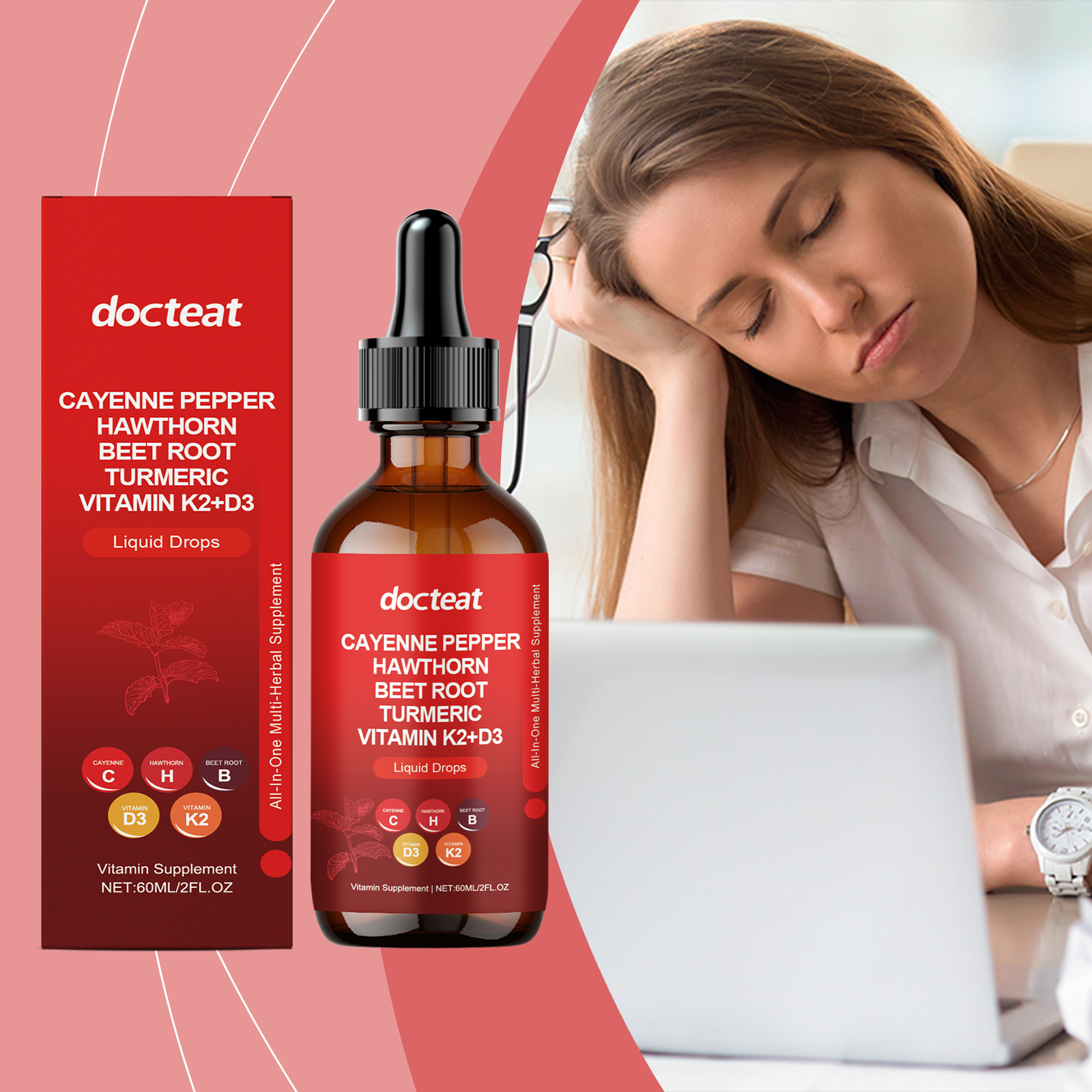 Vitamin D3 K2 Energy Support Drops Daily Wellness Supplement For Vitality And Immunity 1 PCS