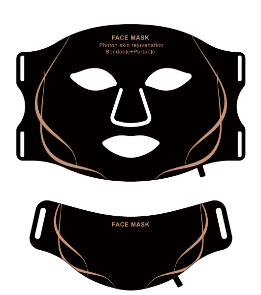 (Black Mask Set) LED Photon Facial Mask 7 Colors Red Light Therapy Face Masks Anti Aging Skin Rejuvenation Face Lifting Whitening Skin Care Beauty Mask
