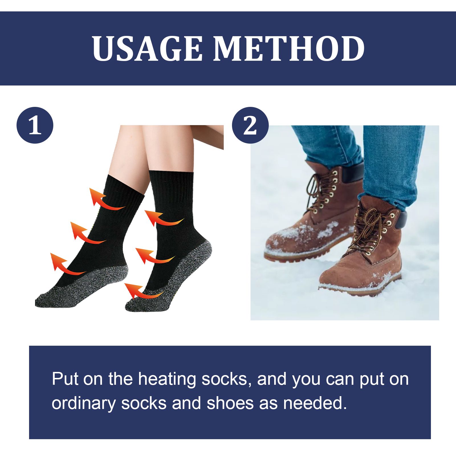 Self Heating Aluminized Fiber Socks For Cold Weather Warmth And Leg Comfort 1 Pair