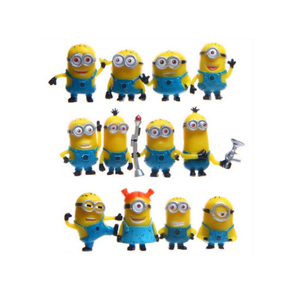 12pcs Mini Minions Despicable Me Figure Toy Micro Landscape