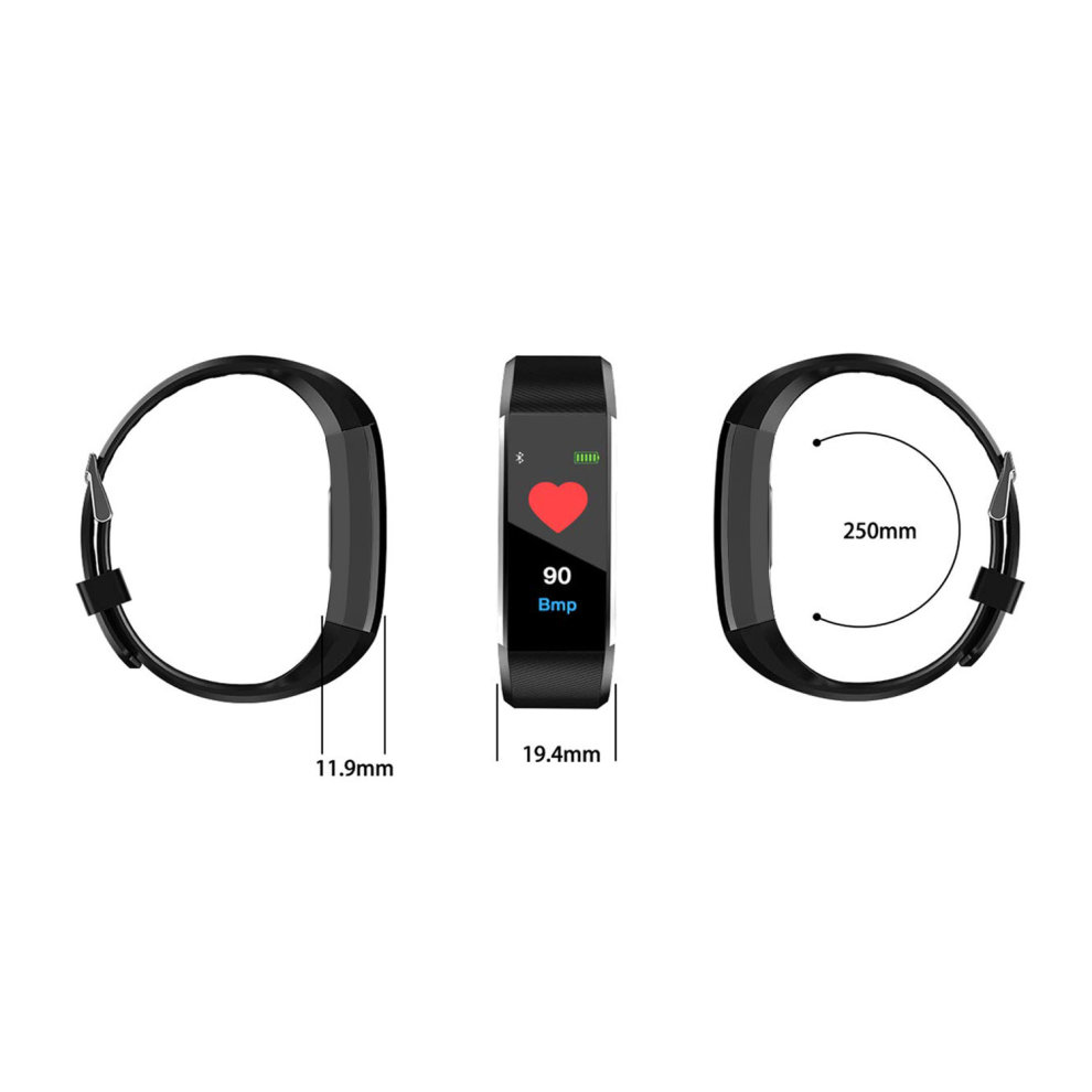 Smart Fitness Watch Activity Tracker Smartwatch ID115 Plus Sports Bracelet for Android IOS with Heart Rate Blood Pressure Blood Oxygen Sleep Monitor Step Calorie Counter