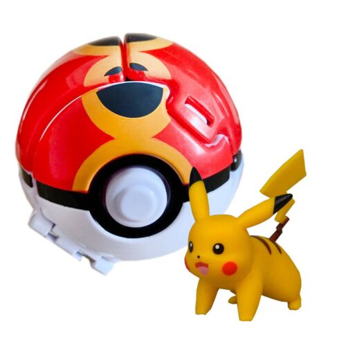Pokemon Poke Ball Action Figure Model Toys Pikachu Charmander Litten Rockruff Ball Toy with  Mini Figures Gifts for Kids Boy
