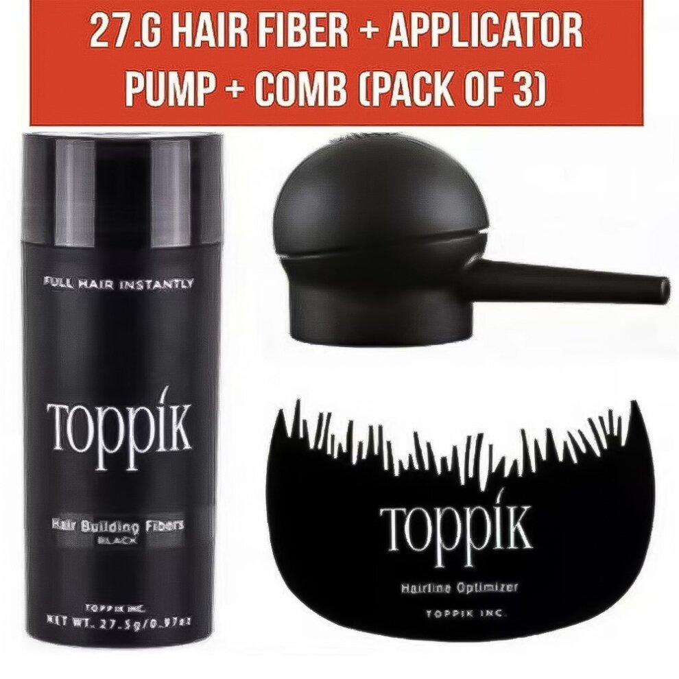 (Black) Toppik Hair Building Fibers and Spray Applicator 27.5g