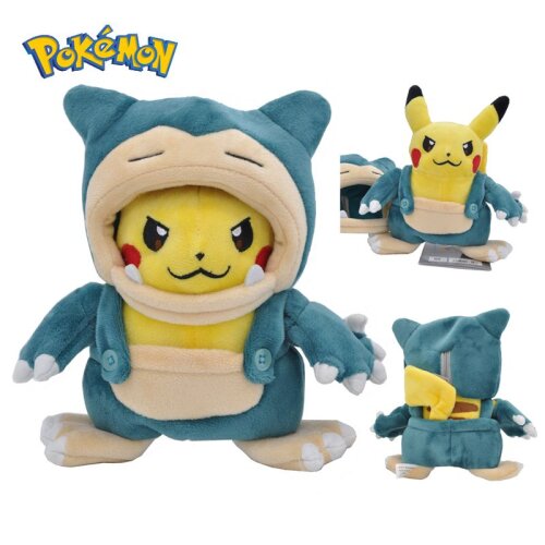 Pokemon Soft Plush Toy Stuffed Doll 20CM Cosplay Snorlax Pikachu Cross Dressing