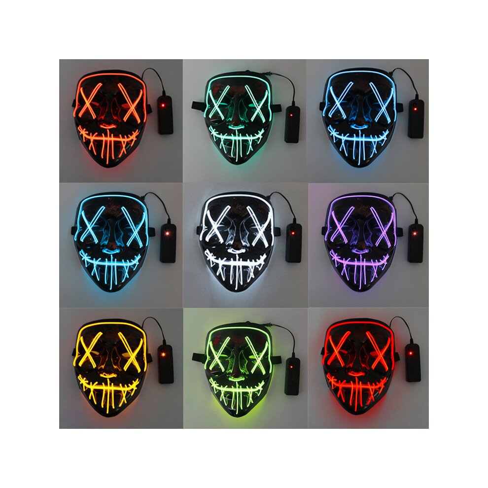 Halloween Mask LED 3 Light Up Modes for Cosplay Costumes Festival Carnival Masquerade Party Gifts for Kids Adult Men Women