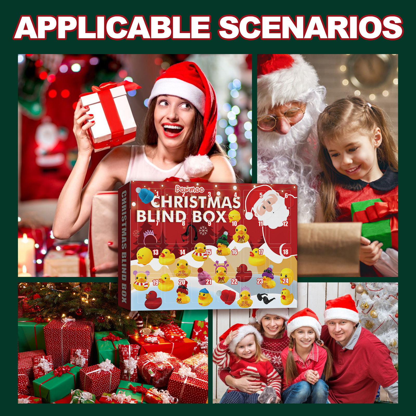 Advent Calendar Christmas Countdown Calendar Gifts Blind Box for Adults and Kids 2022 Xmas Gifts for Boys Girls Kids Cute Rubber Ducks Collectible Figures Toys Stress Relief and Anxiety