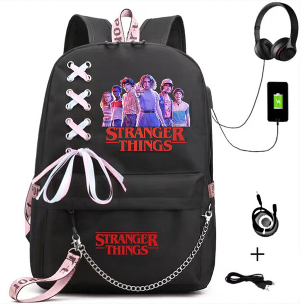 (Stranger Things Backpack F) Stranger Things Backpack School bag Unisex Travel Laptop Backpack