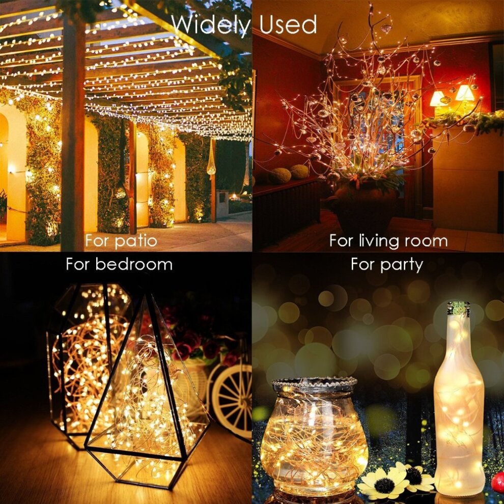 (20M 200LEDs~Warm White) 10M 20M LED Solar String Fairy Lights Xmas Decor