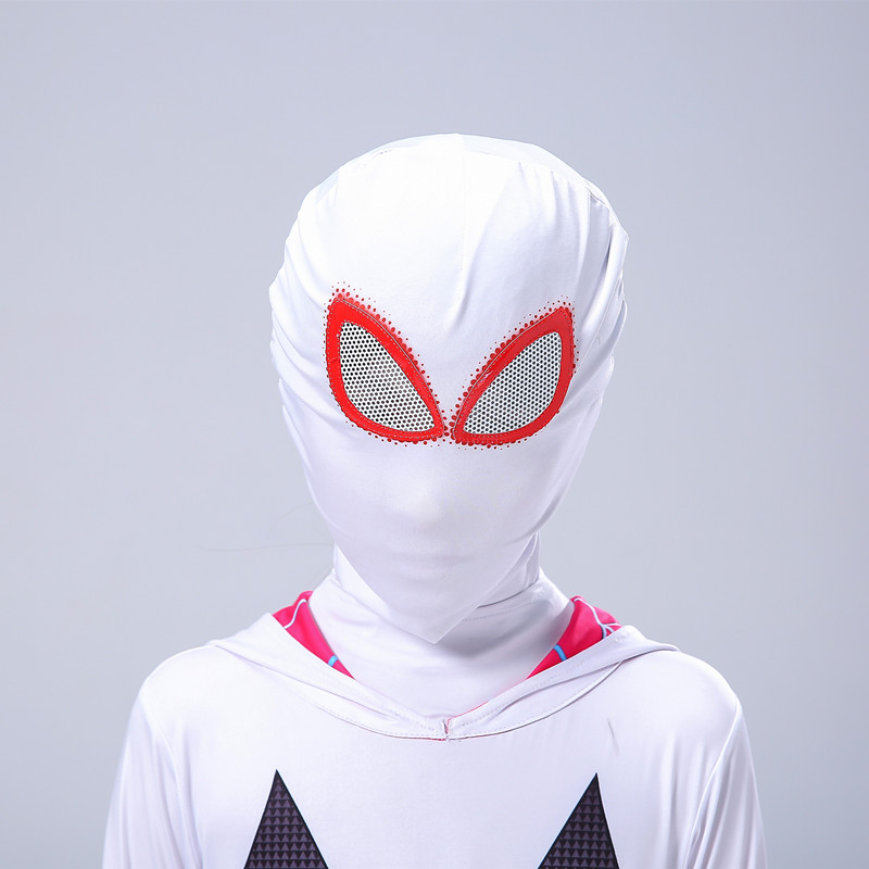 (M) Spiderman Costume Gwen Cosplay 3D Style for Girls Superhero Bodysuit Kids Halloween Carnival Fancy Dress Children Cosplay Jumpsuit