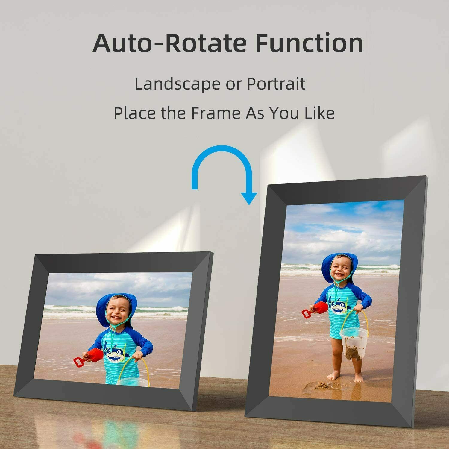 WiFi Digital Picture Frame 10 inch IPS Touch Screen Digital Photo Frame Supports USB SD Card Full HD Display Smart Electronic Picture Frame with Remote Control Christmas Gifts