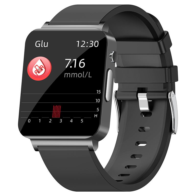1.72 Smart Watch Non Invasive Blood Glucose Heart Rate BP Body Temperature Fitness Tracker Bracelet