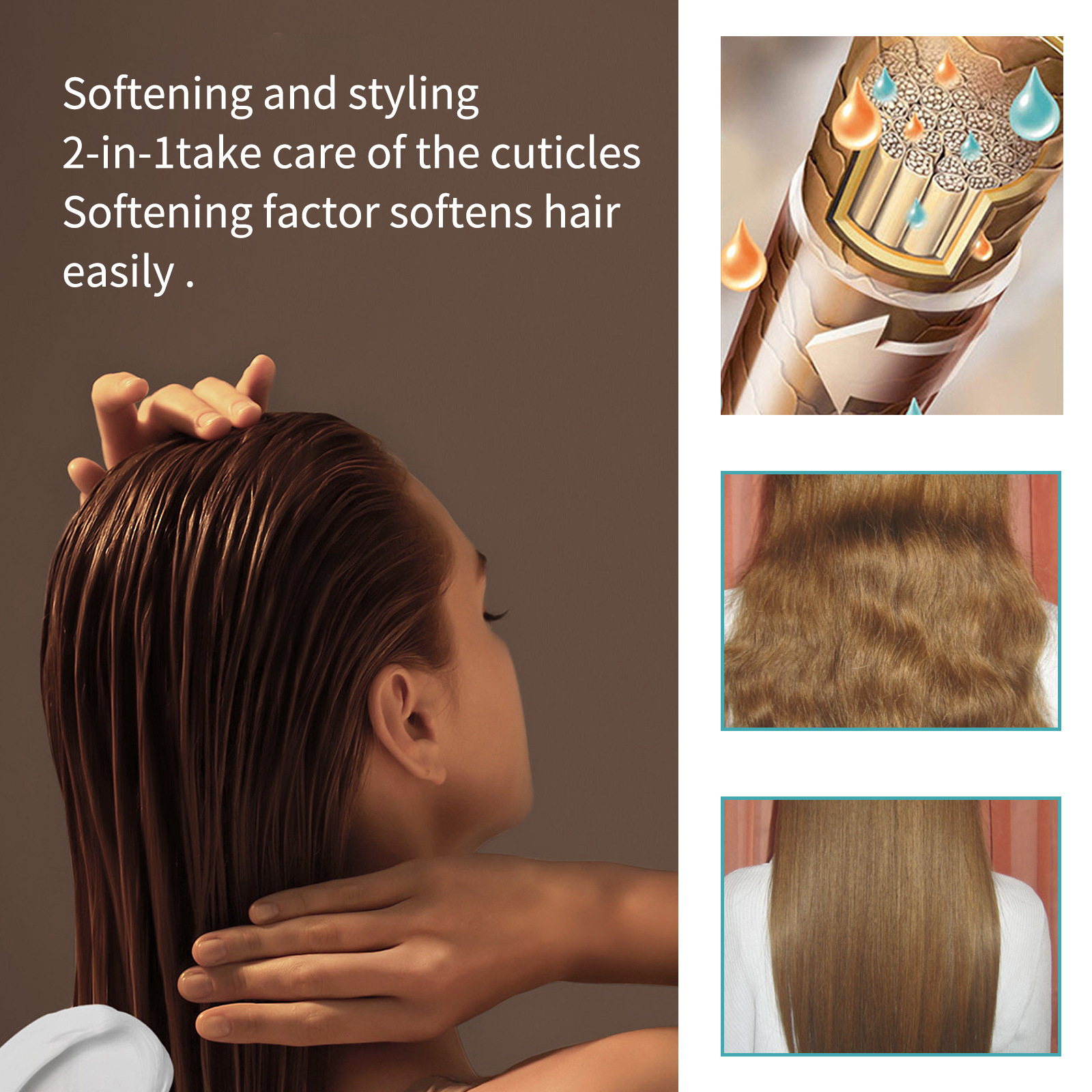 Protein Hair Straightening Cream Hair Treatment Cream with Smoothing Home Styling Straight Hair Softener Free From Pulling And Not Hurting