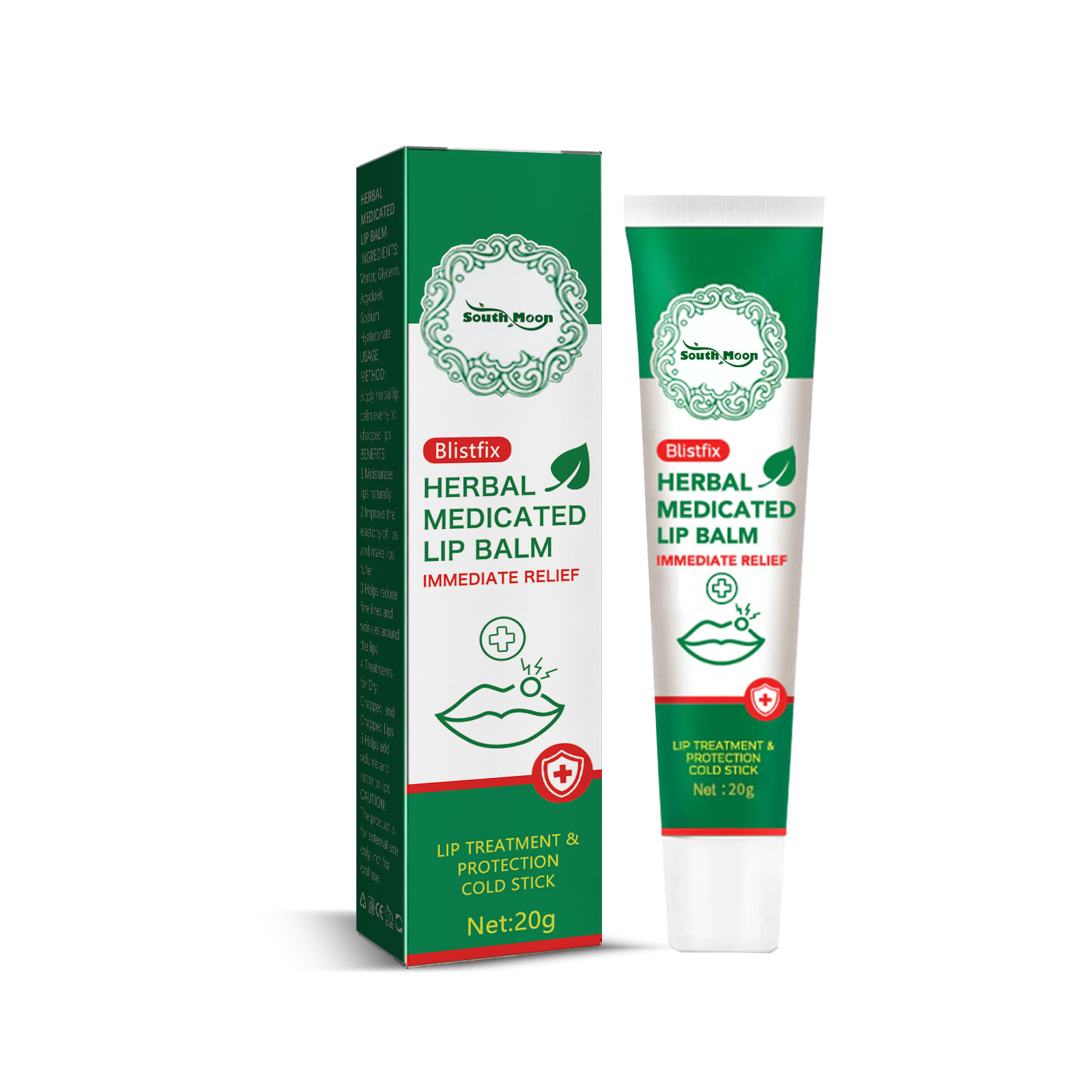 Herbal Lip Cream Lip Oil Balm Cold Sores Treatment Lip Repair Anti Lip Wrinkles Anti-dry Cracking Exfoliating Scrub Moisturizing