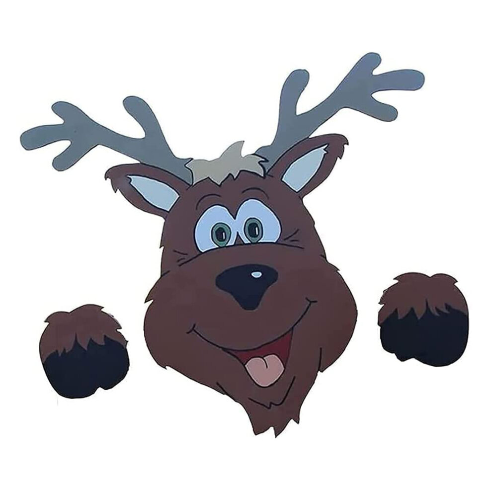 (Santa Claus) Christmas Fence Peeker Decoration Outdoor Garden Decor Funny Reindeer Santa Claus Snowman  Ornaments for Yard Patio