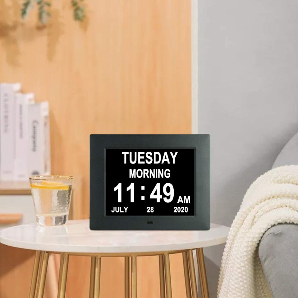 (7 Inch White) Digital Alarm Clock Dementia Elder Christmas Gifts