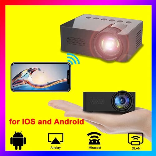 USB Home Mini Portable Projector Small Wireless Same Screen Phone Projection Black