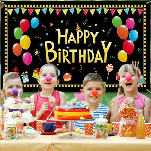 Happy Birthday Banner Backdrop Colorful Happy Birthday Party Decorations Birthday Party Indoor Outdoor Decoration