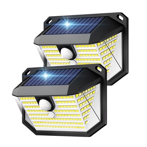 178 LED Solar Lights Outdoor Garden Wall Light 2 Pack