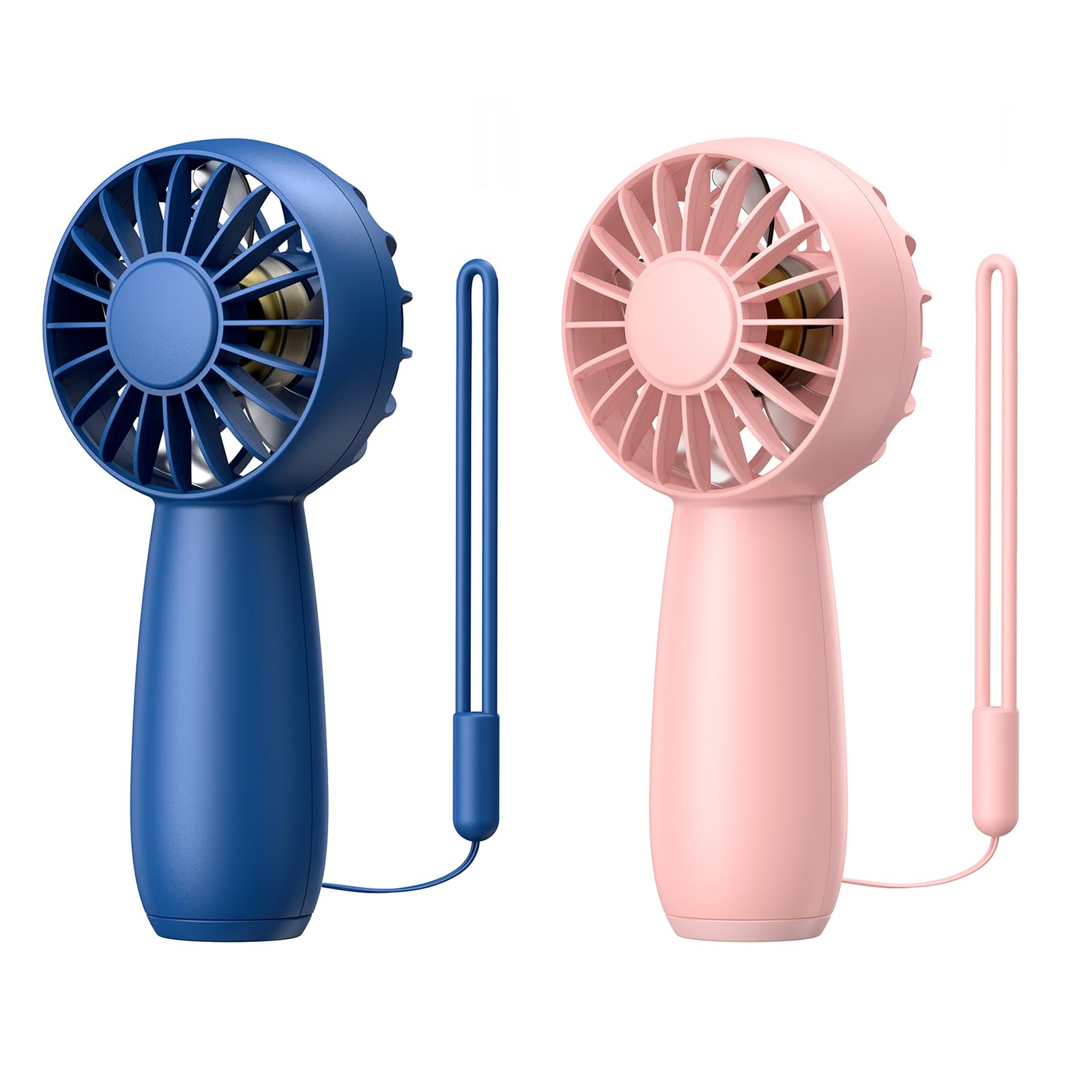 (Blue) Mini Handheld Fan Rechargeable Personal Fan with 3 Speeds Super Compact Cooling Fan for Home Office Travel and Outdoor Activities