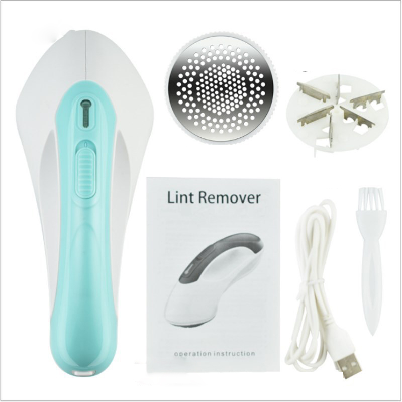 USB Rechargeable Fabric Shaver 6-Blade Rotary Electric Sweater Defuzzer with Safety Features