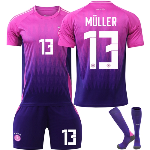 2024 UEFA European Championship Germany away Football Kit for Kids No.13 Muller Tracksuit Kits for Boys Junior Soccer Jersey Training Top Shorts Sock