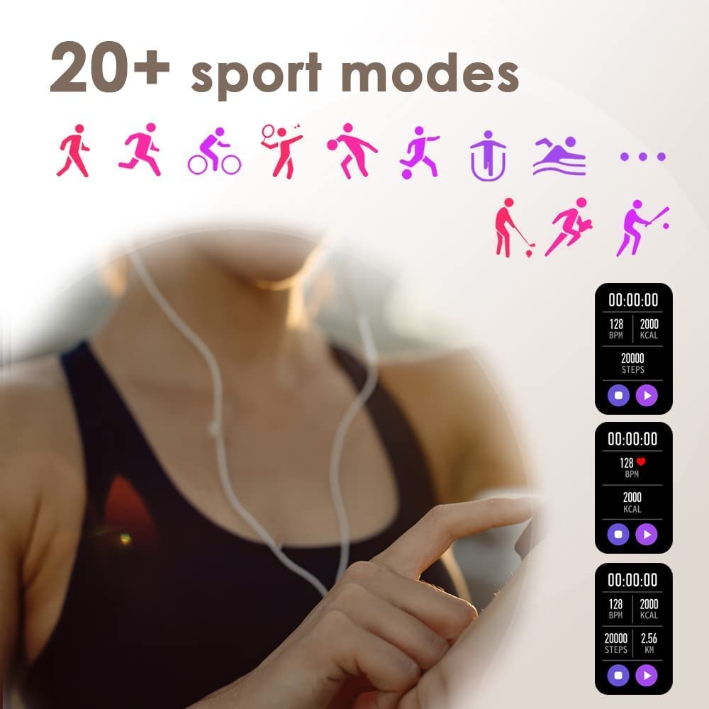 Ladies Smartwatch Smart Watch for Women Blood Pressure Bracelet Heart Rate Blood Oxygen Sleep Monitor Compatible with Android iOS