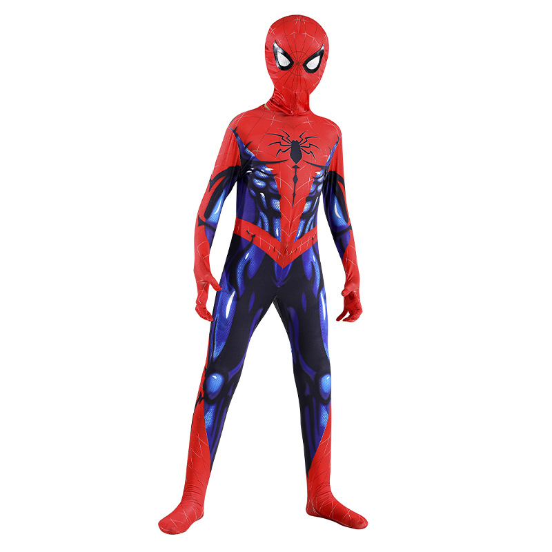 (Size 100) Marvel Superhero Muscle Spider Man Kids Costume Halloween Cosplay Suit Fancy Dress Superhero Play Outfit