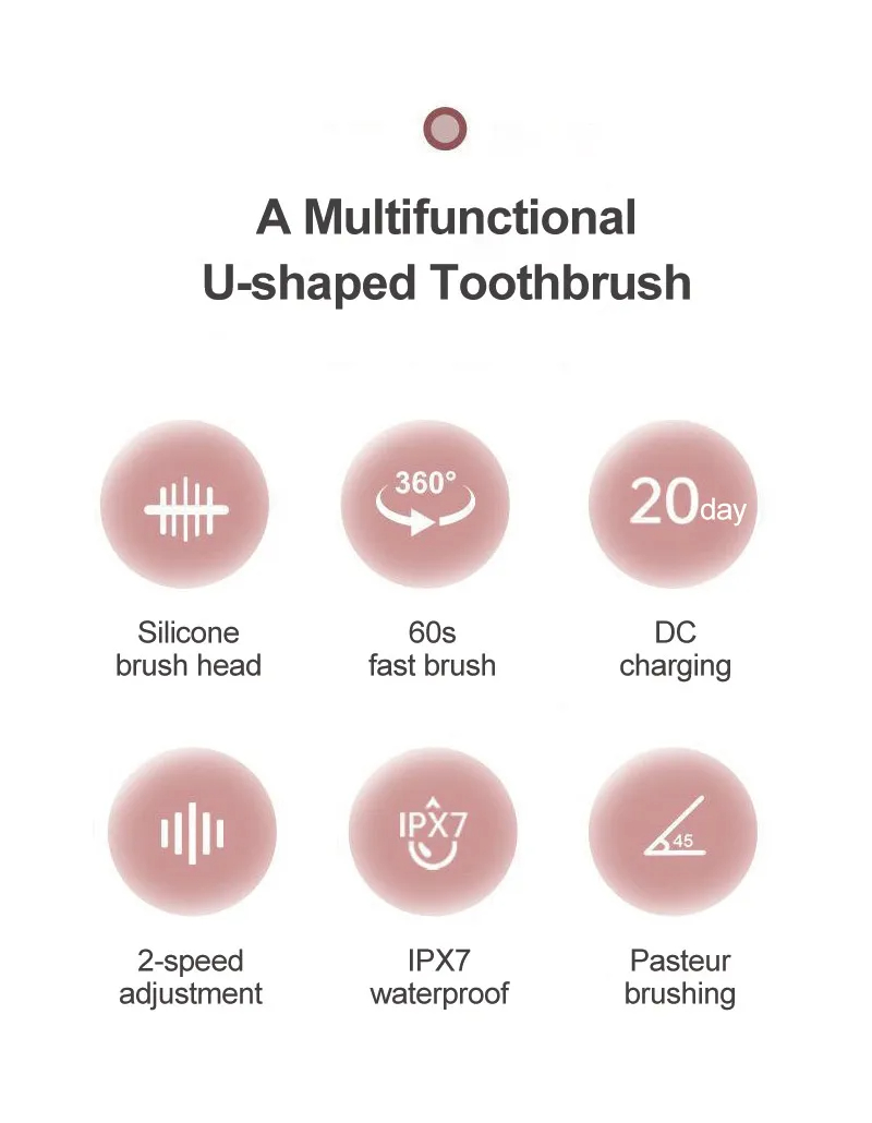 (7~12 years old green) Children Electric Toothbrush Food Grade Silicone Oral 360 Degree Automatic Usb Charging Smart Kids Ultrasonic Toothbrush U-Shaped Waterproof