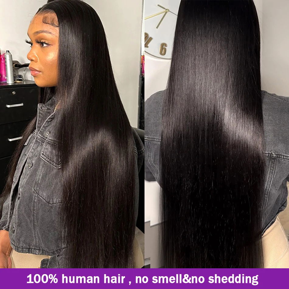 (20 inches) 180 Percent Density Frontal Wig For Black Women Wigs Human Hair 13x6 Bone Straight HD Transparent Lace Front Wigs